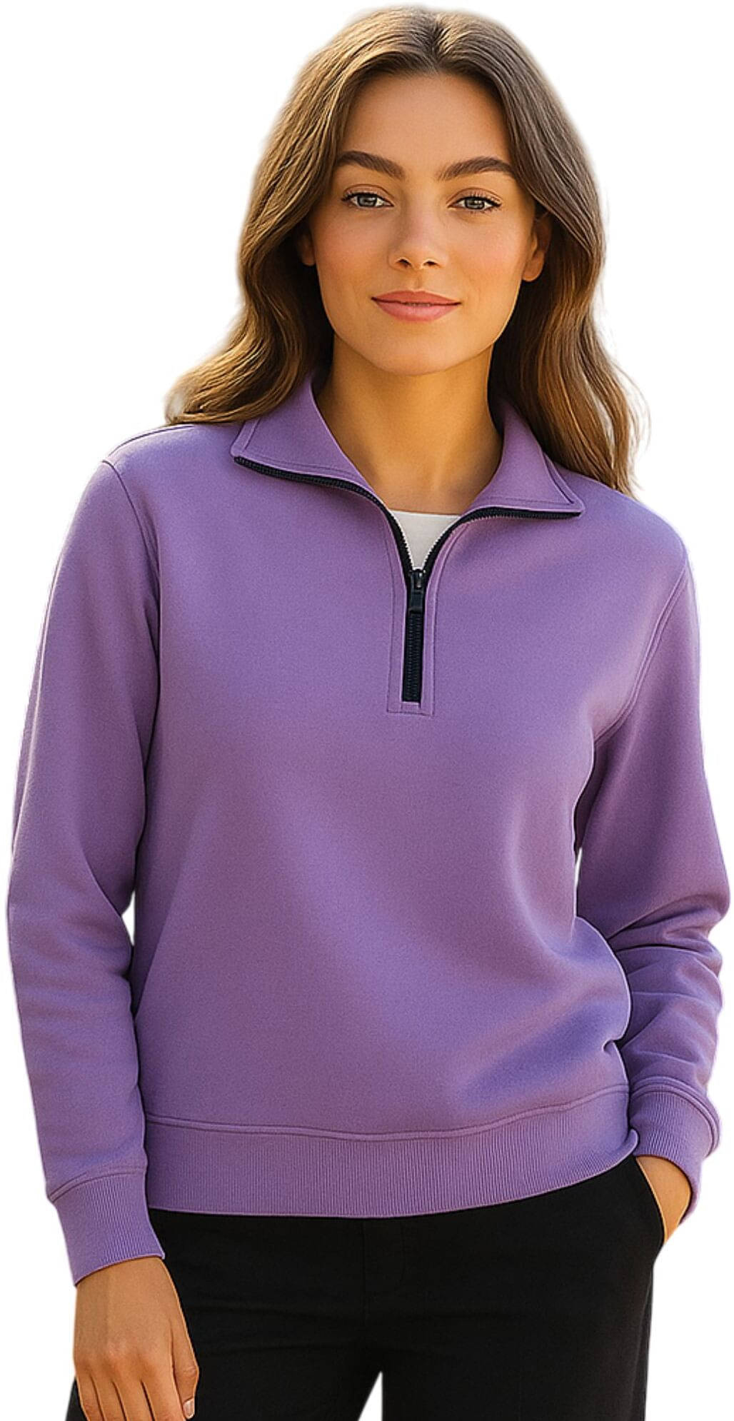 Parona Fleece Women's Non Hooded Sweatshirt ( Purple ) Parona Fleece Women's Non Hooded Sweatshirt ( Purple )
