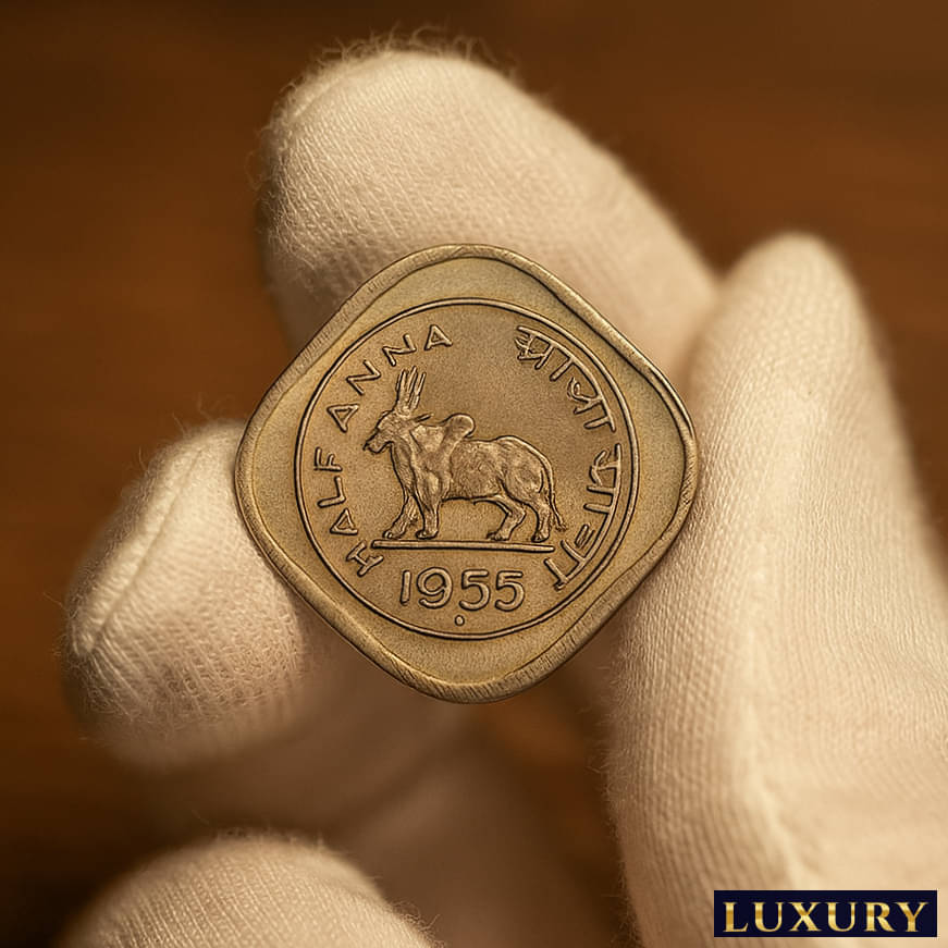     			Rare Half Anna 1955, old Fancy Most Demanded India Collective Coin
