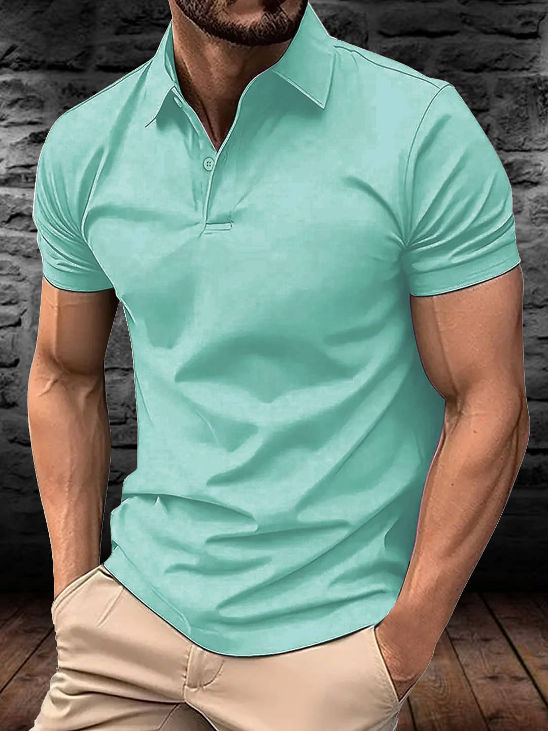     			Simple Solution Men Polyester Regular Fit Solid Polo T Shirt ( Aqua )