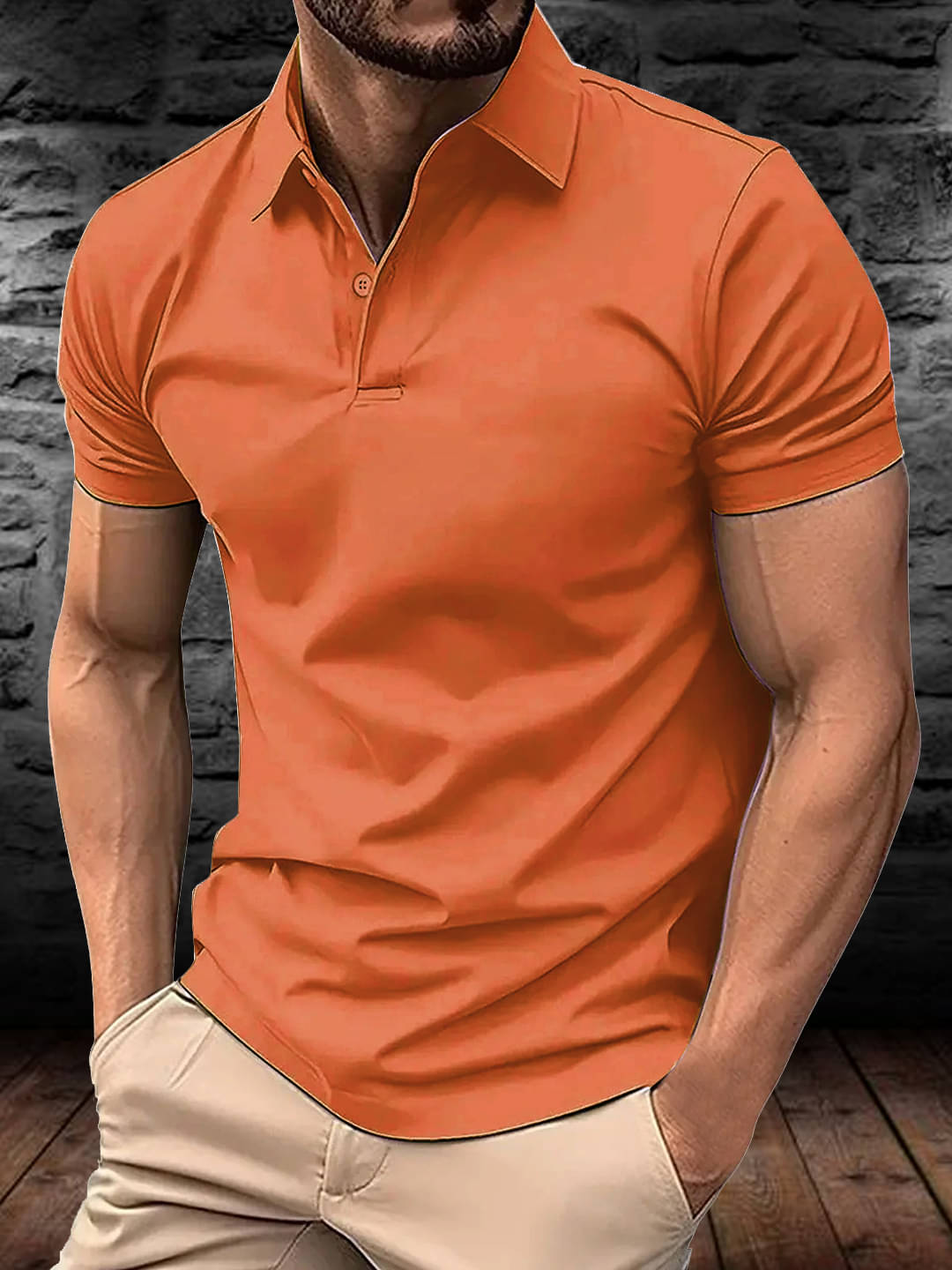     			Simple Solution Men Polyester Regular Fit Solid Polo T Shirt ( Orange )