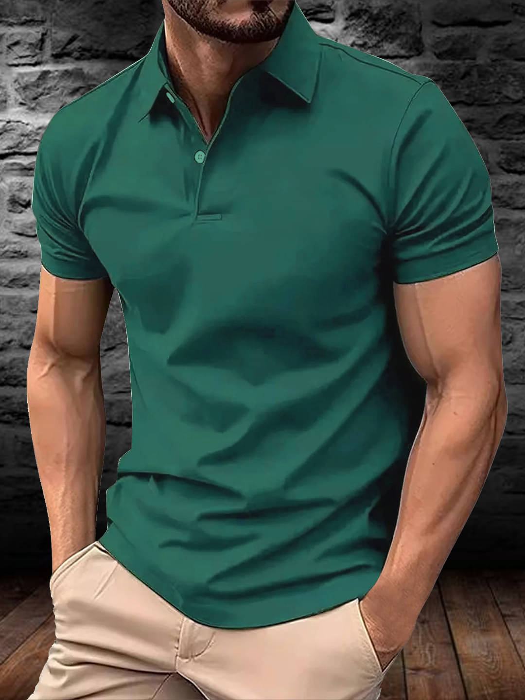     			Simple Solution Men Polyester Regular Fit Solid Polo T Shirt ( Green )