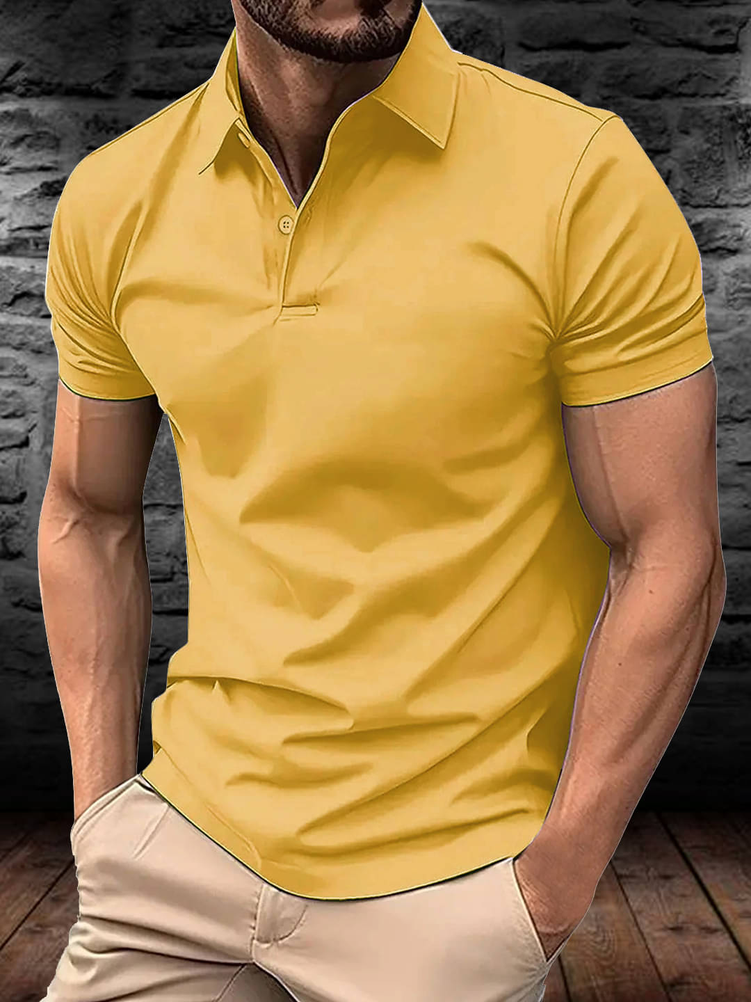     			Simple Solution Men Polyester Regular Fit Solid Polo T Shirt ( Yellow )