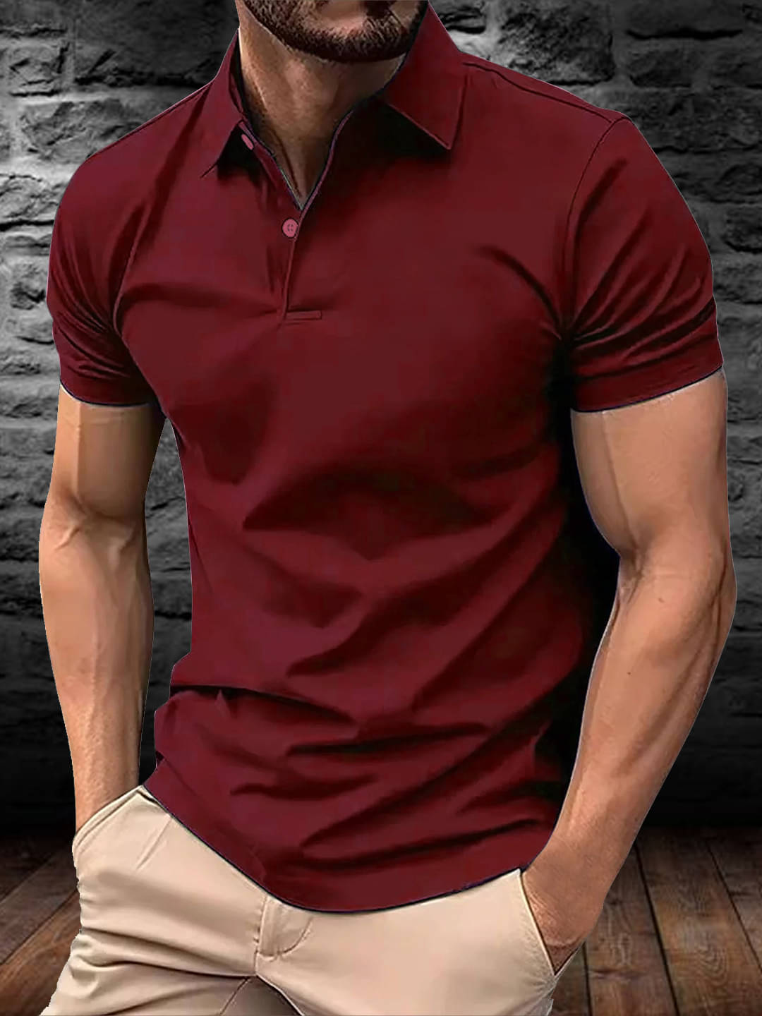     			Simple Solution Men Polyester Regular Fit Solid Polo T Shirt ( Maroon )
