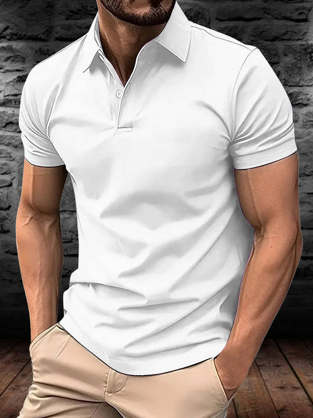 Simple Solution Men Polyester Regular Fit Solid Polo T Shirt ( White )     			Simple Solution Men Polyester Regular Fit Solid Polo T Shirt ( White )