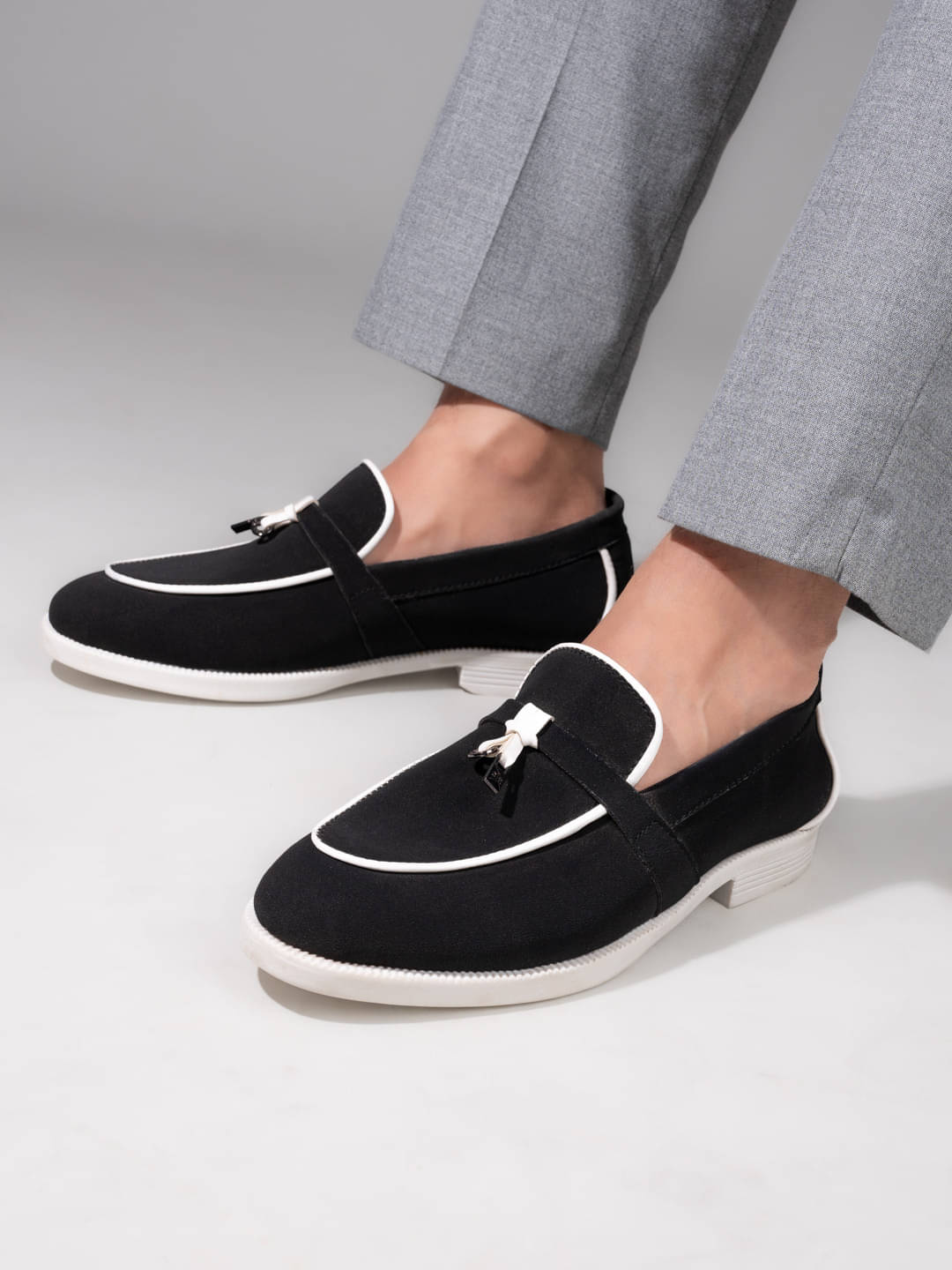     			Sneaklab Black Men's Slip on Shoes