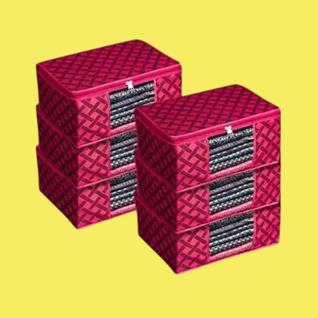     			TheYourChoice Non-Woven  Wardrobe Organizer/ Cloth Cover / Saree Cover Assorted Pack of 6