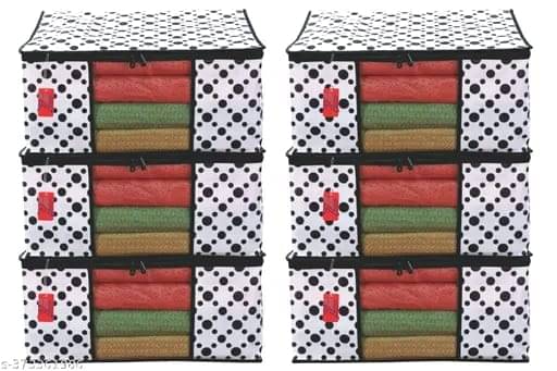     			TheYourChoice Non-Woven  Wardrobe Organizer/ Cloth Cover / Saree Cover Assorted Pack of 6