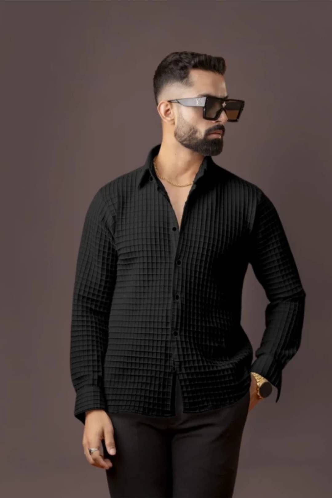 ZEVBISA Poly Cotton Regular Fit Self Design Full Sleeves Men's Casual Shirt - Black ( Pack of 1 ) ZEVBISA Poly Cotton Regular Fit Self Design Full Sleeves Men's Casual Shirt - Black ( Pack of 1 )