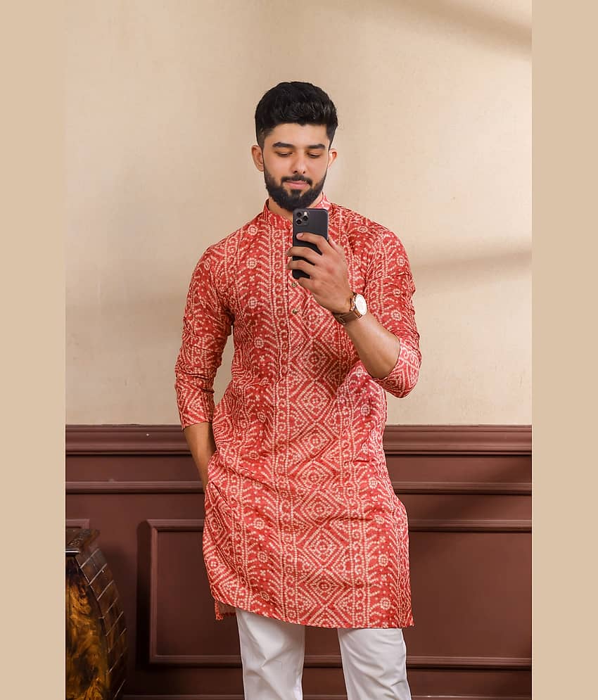 koshin Orange Cotton Blend Men's Regular Kurta ( Pack of 1 ) - Kurtas & Kurta Sets | Buy online on ZillyBuy