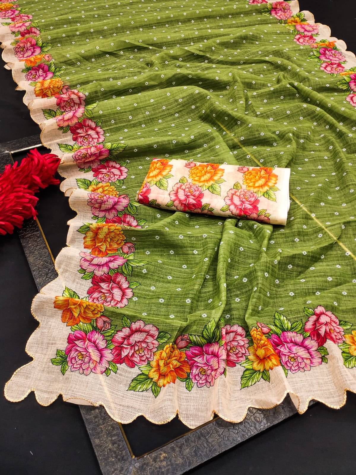 supalee Tex Linen Printed Regular Saree With Unstitched Blouse Piece ( Multicolor 2 ) supalee Tex Linen Printed Regular Saree With Unstitched Blouse Piece ( Multicolor 2 )