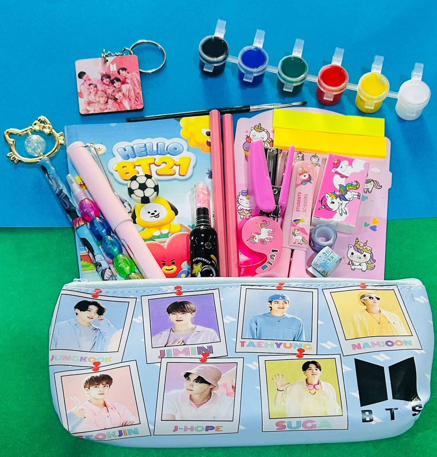     			24pcs BTS Theme Stationery Gift Set for Kids BTS Army Team Pencil Pouch, Pencil Case, BTS Diary & Complete Stationery for Kids, School Stationery, BTS Return Gift Birthday Gift Set