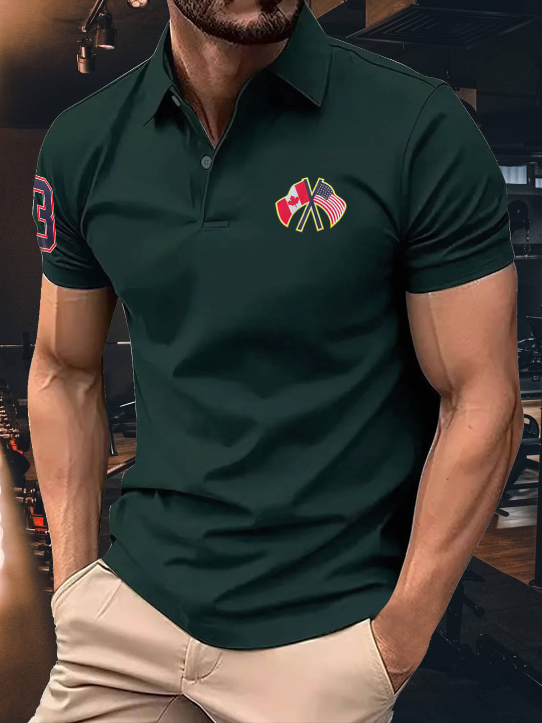     			AIN6 Men Cotton Blend Regular Fit Solid Polo T Shirt ( Dark Green )