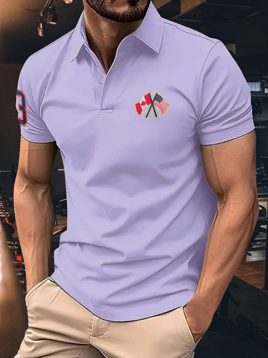     			AIN6 Men Cotton Blend Regular Fit Solid Polo T Shirt ( Lavender )