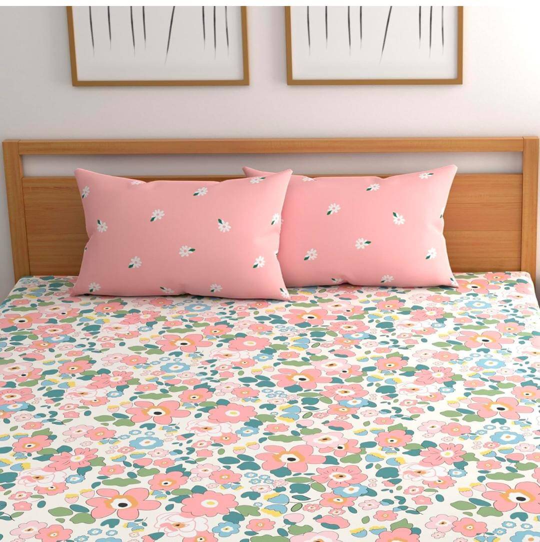     			Aavika Microfibre Abstract Printed Fitted ( Queen Size ) - Multi