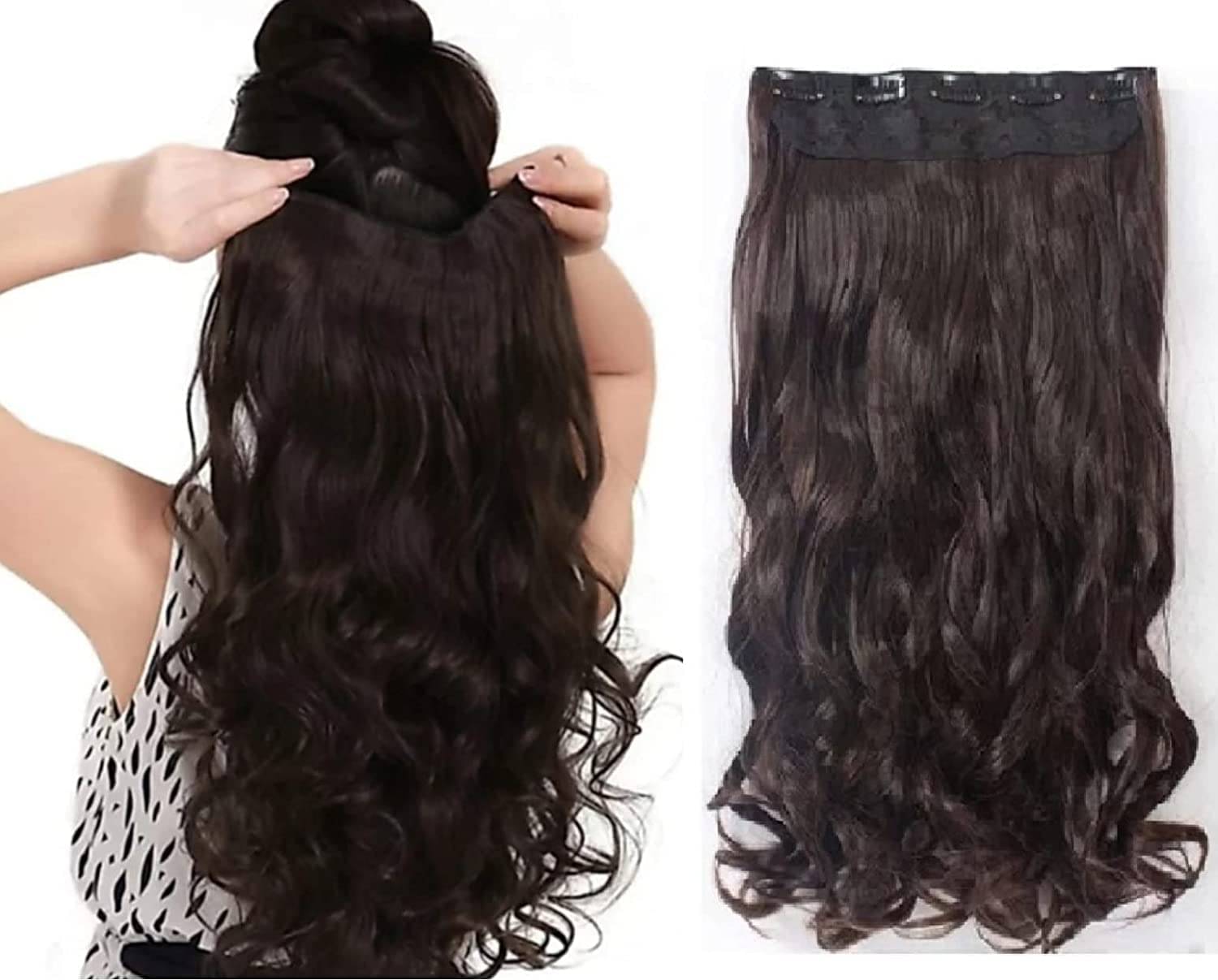     			Akashkrishna - Dark Brown Clip In Hair Extension