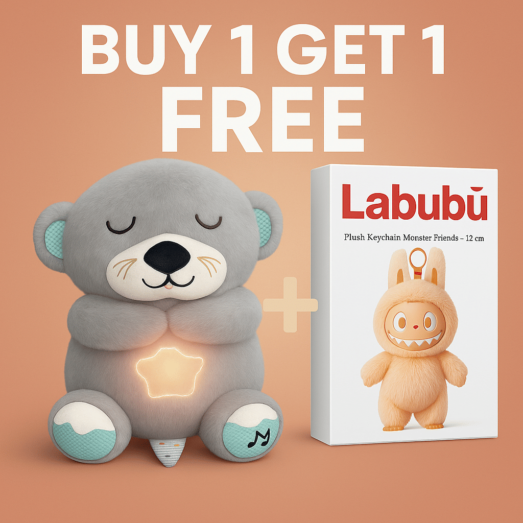     			Buy 1 Get 1 Free Huggable Breathing Teddy Bear and Labubu Mystery Box Random Color Random Desing