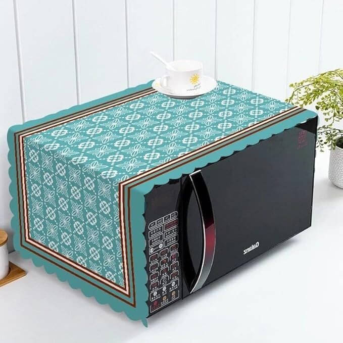     			CASA FURNISHING Single Polyester Aqua Microwave Oven Cover - 29L & above