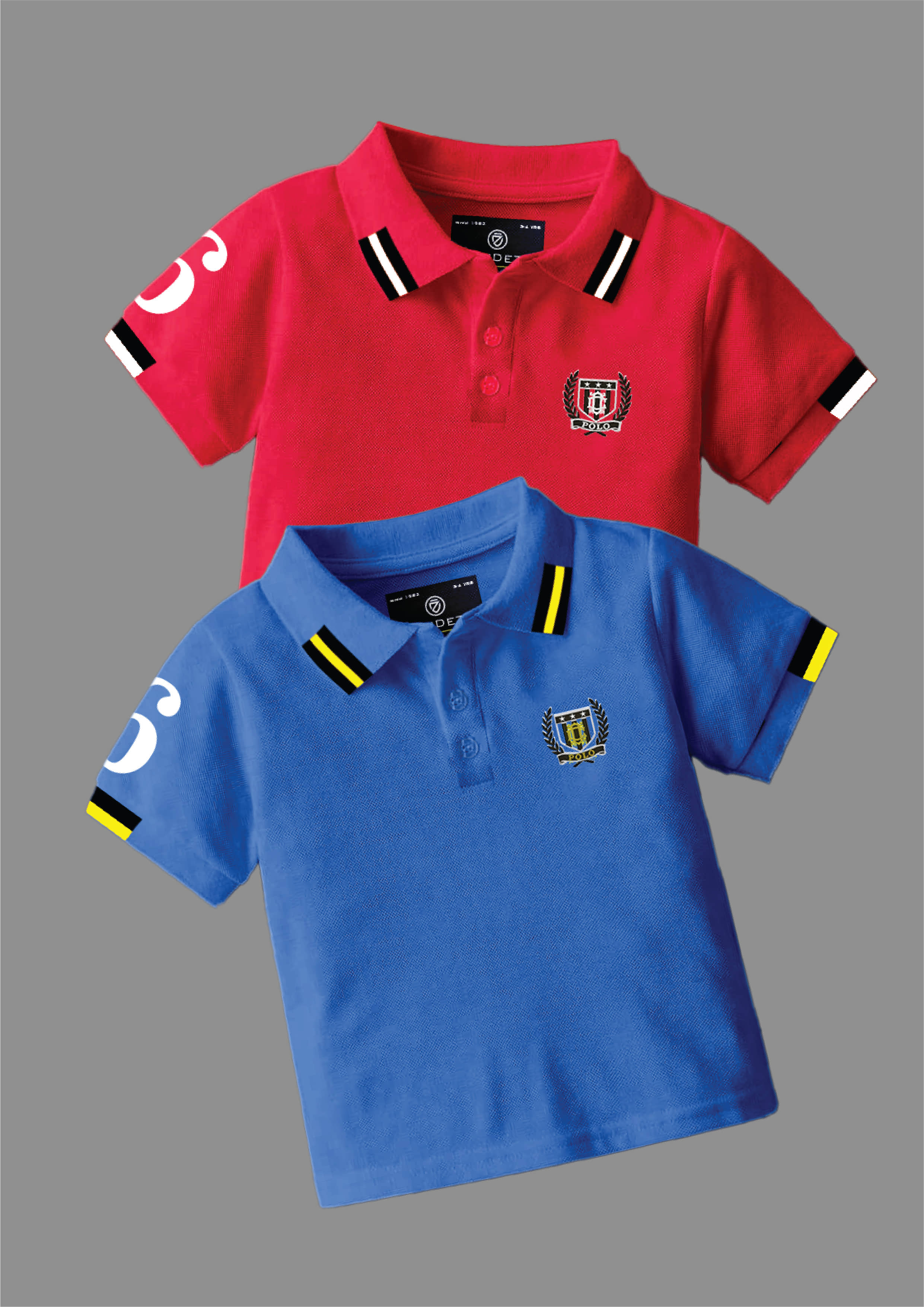 CODEZ Pack of 2 Boys Cotton Blend Polo T-Shirt ( Multicolor 4 )