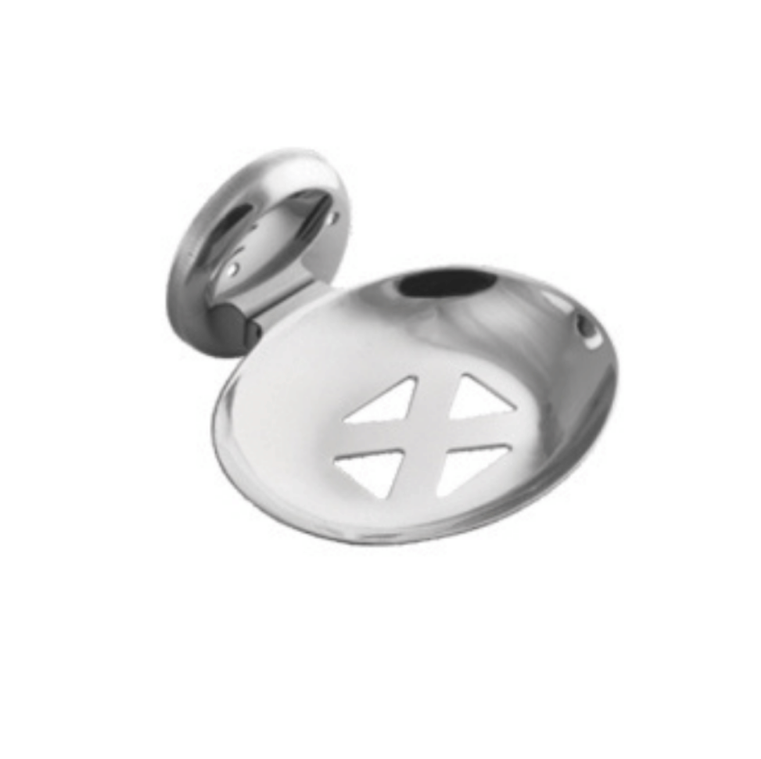     			COSWARE Style Round Stainless Steel Single Soap Dish Holder for Bathroom Wall Mount in Chrome Finish with Wall Flange for Wash Area/Kitchen & Bathroom (Set of 1)