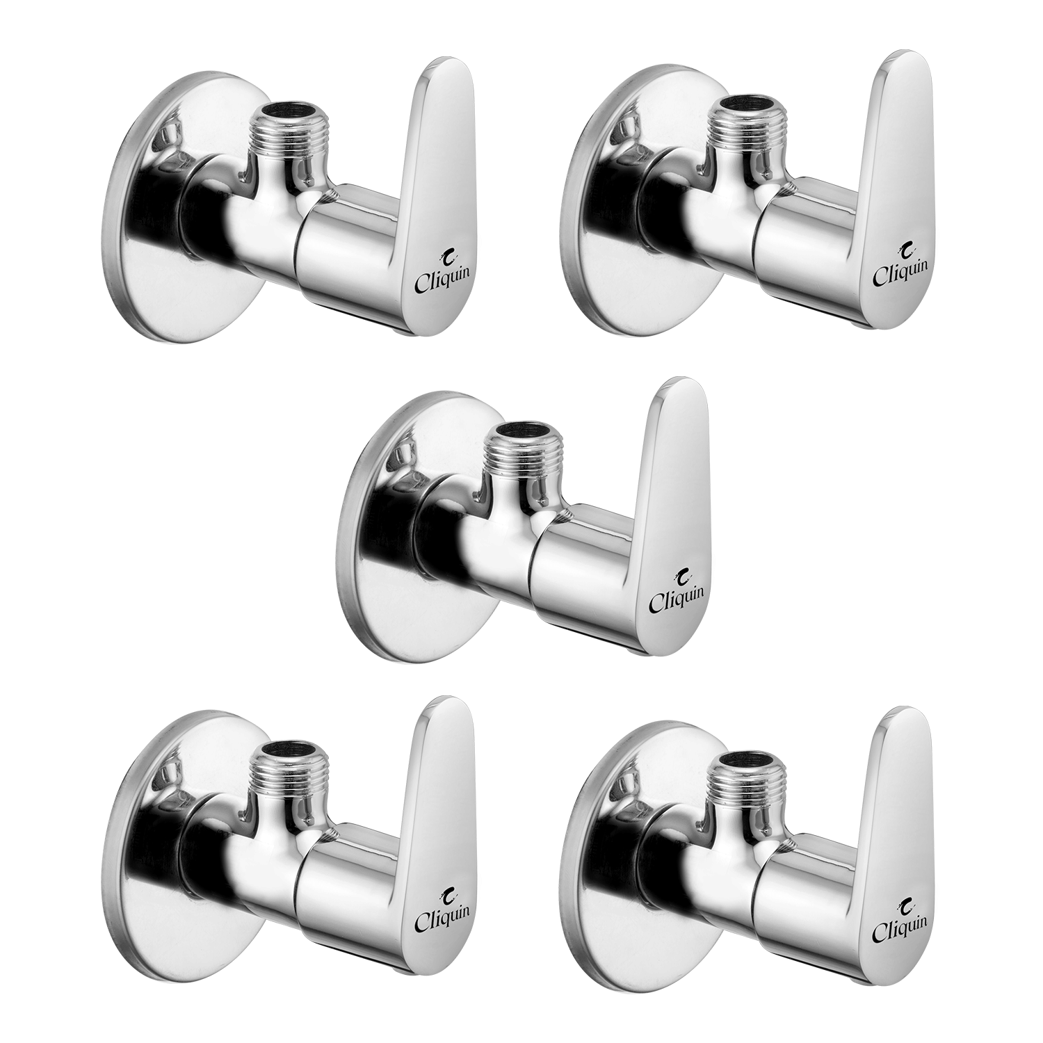     			Cliquin Cora Angle Cock With Wall Flange (Pack of 5) Brass Taper cock