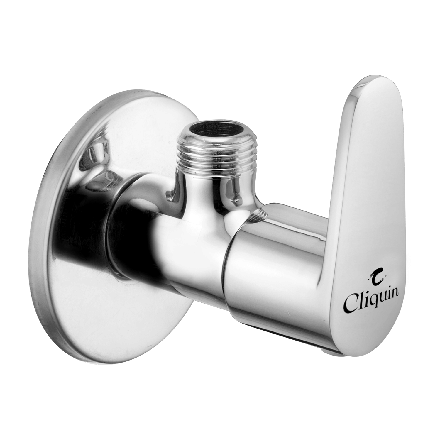     			Cliquin Cora Angle Cock With Wall Flange (Pack of 1) Brass Taper cock