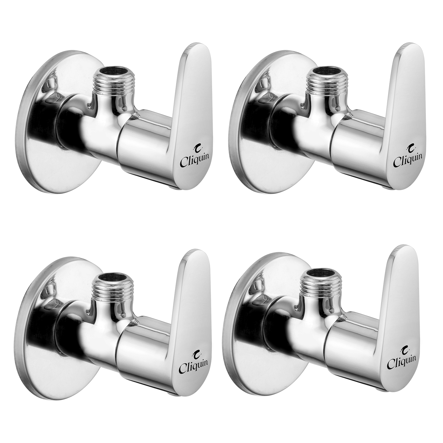     			Cliquin Cora Angle Cock With Wall Flange (Pack of 4) Brass Taper cock