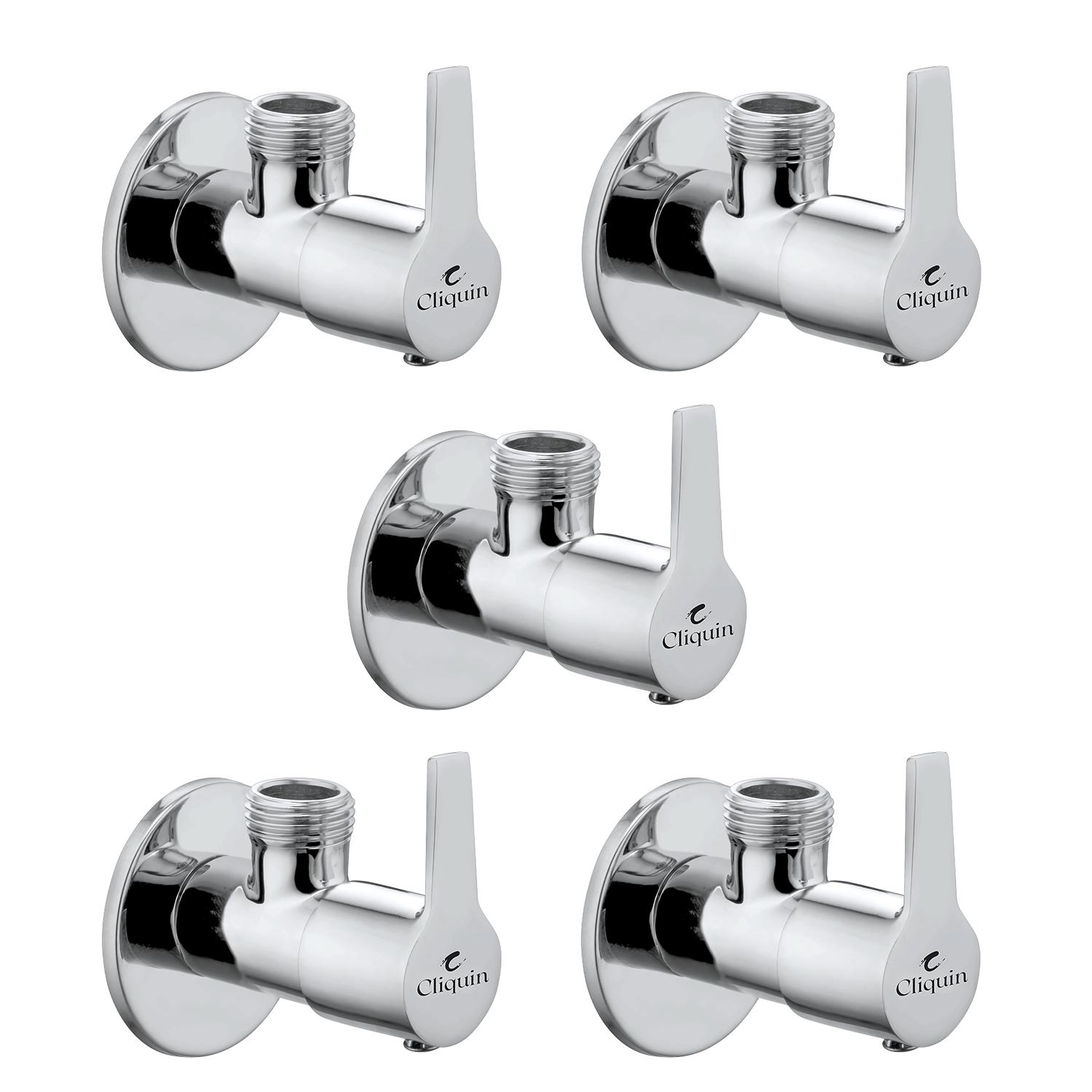     			Cliquin Hector Angle Cock With Wall Flange (Pack of 5) Brass Taper cock