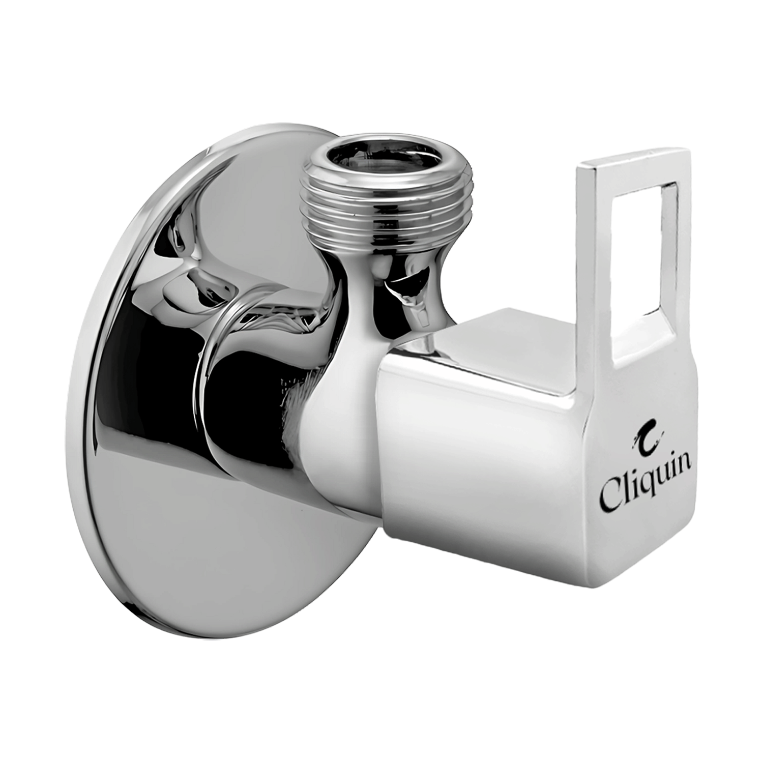     			Cliquin Squarecut Angle Cock With Wall Flange (Pack of 1) Brass Taper cock