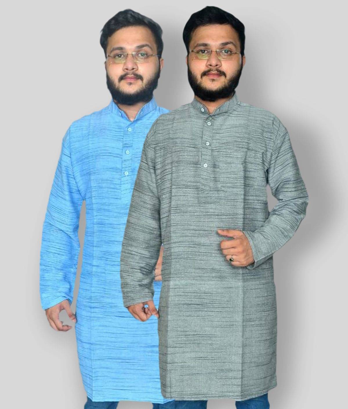 DESHBANDHU DBK Multi Cotton Men's Regular Kurta ( Pack of 2 ) DESHBANDHU DBK Multi Cotton Men's Regular Kurta ( Pack of 2 )