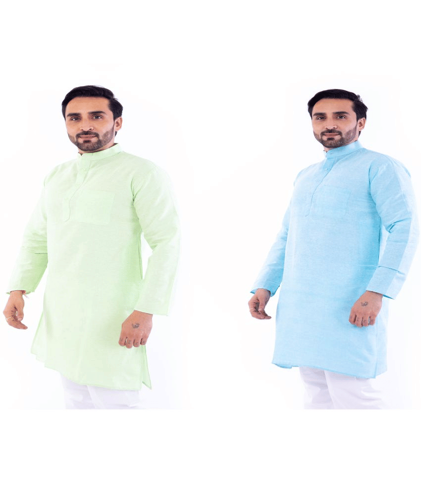     			DESHBANDHU DBK Multi Cotton Men's Regular Kurta ( Pack of 2 )