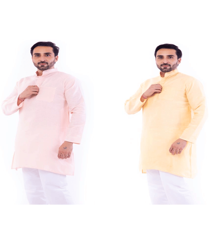 DESHBANDHU DBK Multi Cotton Men's Regular Kurta ( Pack of 2 ) DESHBANDHU DBK Multi Cotton Men's Regular Kurta ( Pack of 2 )