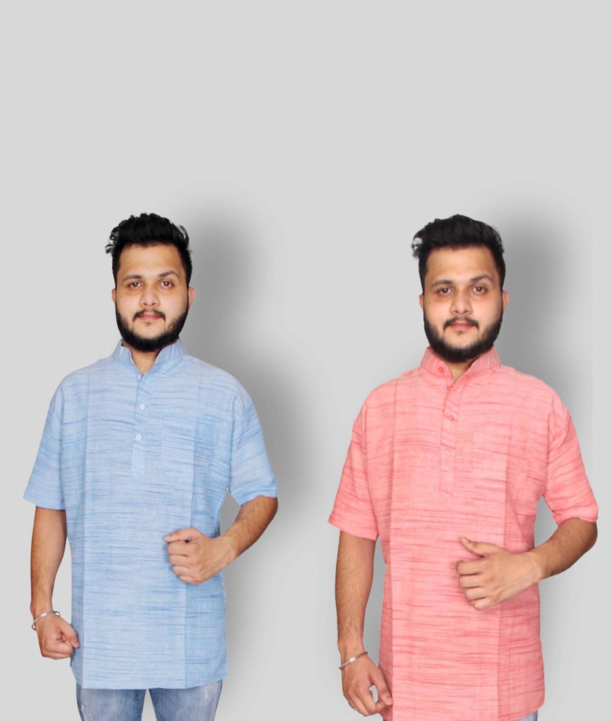     			DESHBANDHU DBK Multi Cotton Men's Regular Kurta ( Pack of 2 )