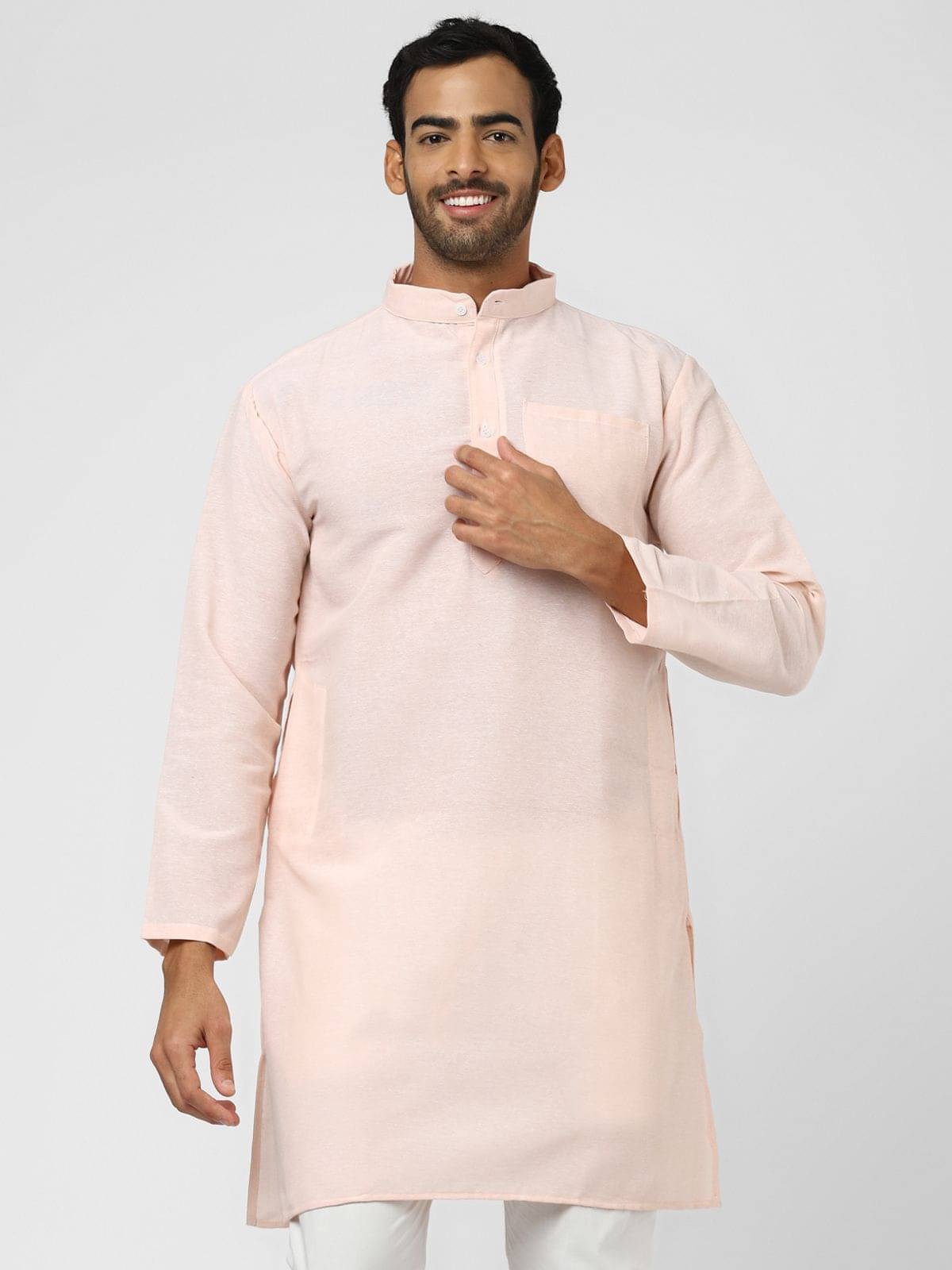 DESHBANDHU DBK Peach Cotton Men's Regular Kurta ( Pack of 1 ) DESHBANDHU DBK Peach Cotton Men's Regular Kurta ( Pack of 1 )