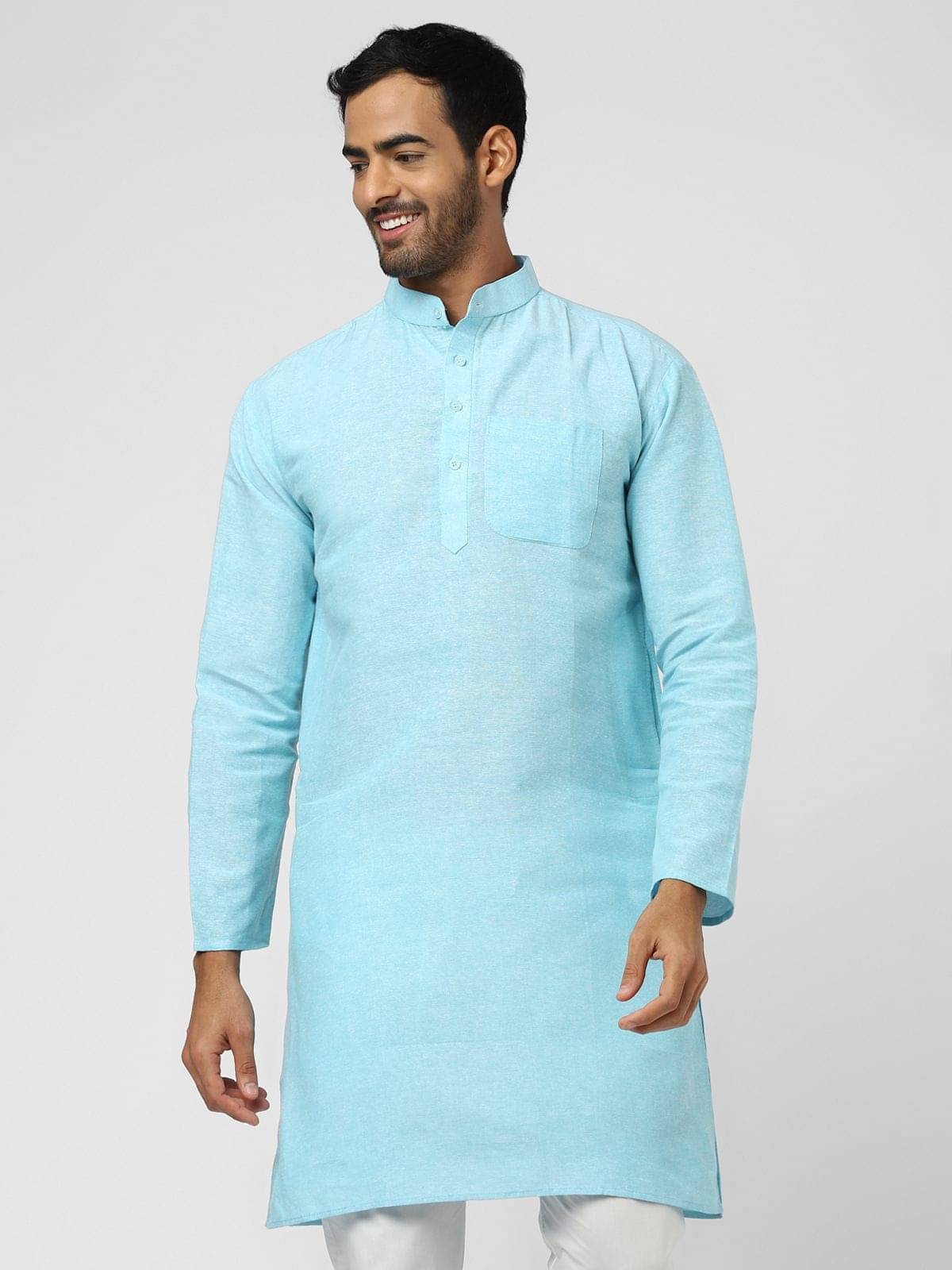 DESHBANDHU DBK Turquoise Cotton Men's Regular Kurta ( Pack of 1 ) DESHBANDHU DBK Turquoise Cotton Men's Regular Kurta ( Pack of 1 )
