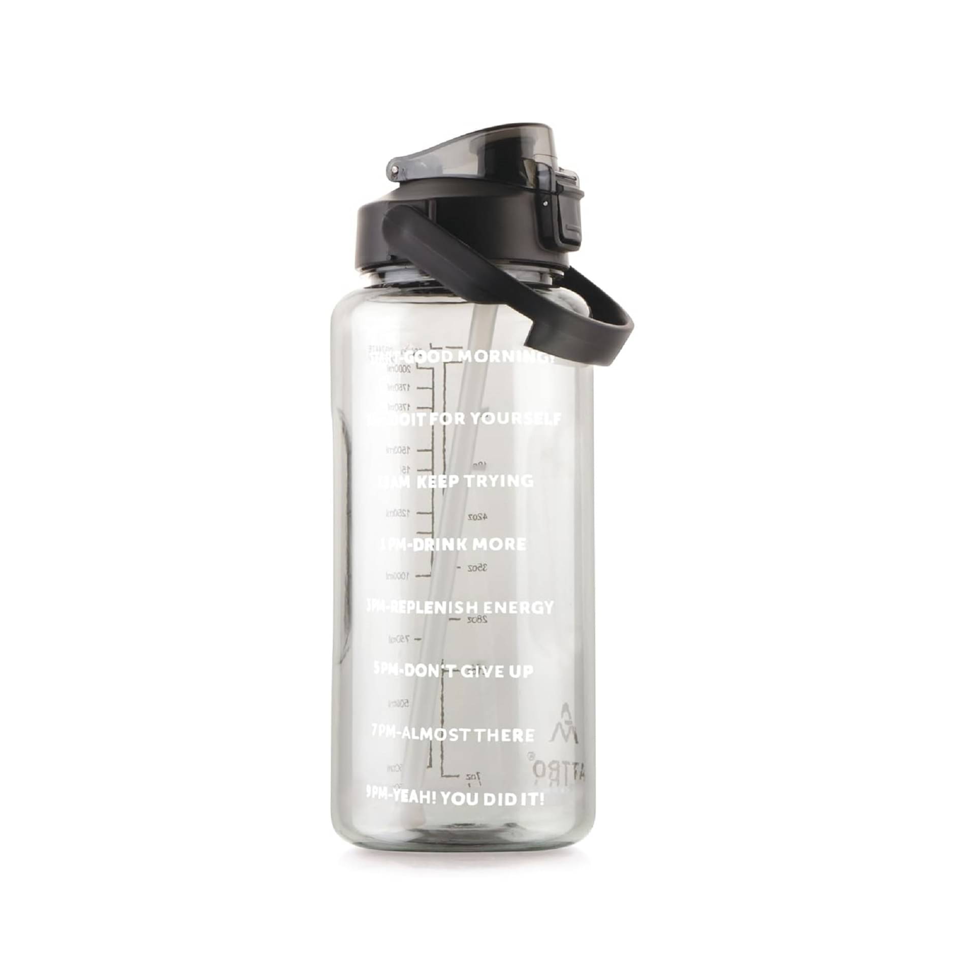     			EXOLLENT Large Capacity BPA-Free Plastic Bottle Black Plastic Water Bottle 2000 mL ( Set of 1 )