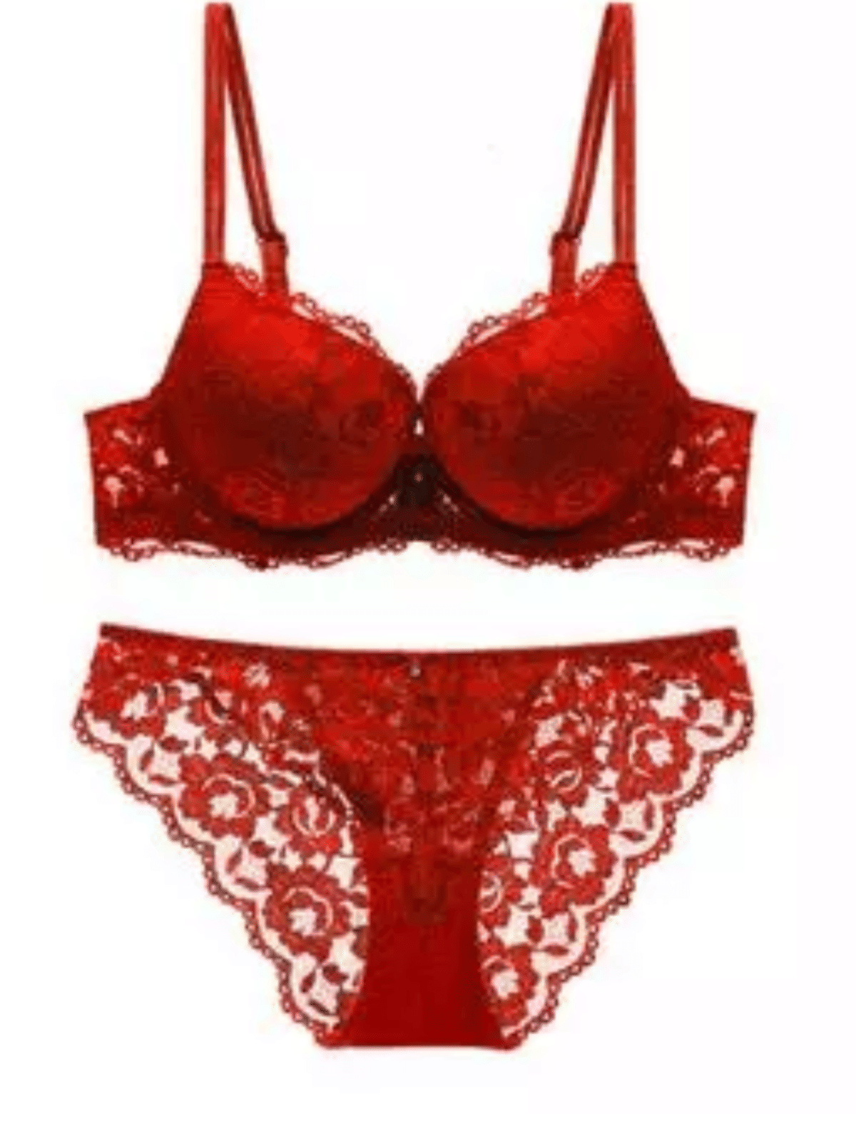 FASHIONHUBISTA Net/Mesh Non Padded Bra & Panty Set ( Red , Pack of 1 ) FASHIONHUBISTA Net/Mesh Non Padded Bra & Panty Set ( Red , Pack of 1 )