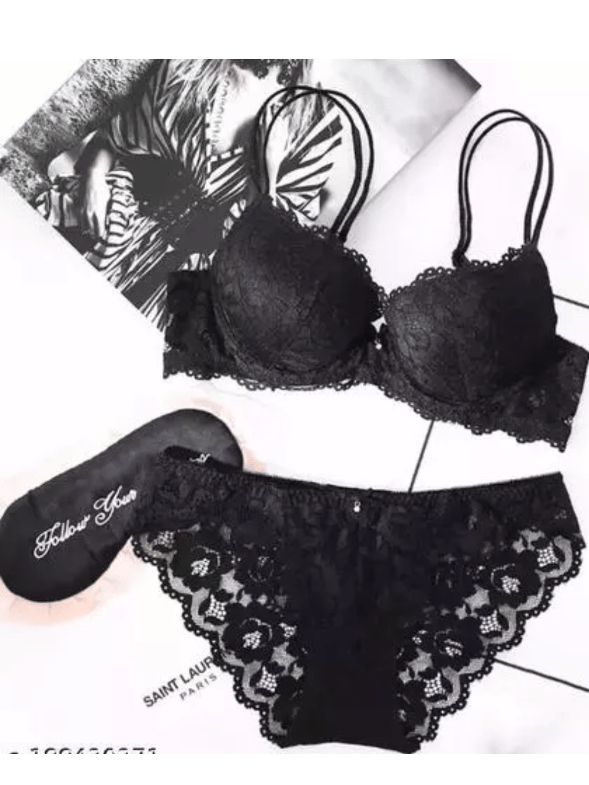 FASHIONHUBISTA Net/Mesh Non Padded Bra & Panty Set ( Black , Pack of 1 ) FASHIONHUBISTA Net/Mesh Non Padded Bra & Panty Set ( Black , Pack of 1 )