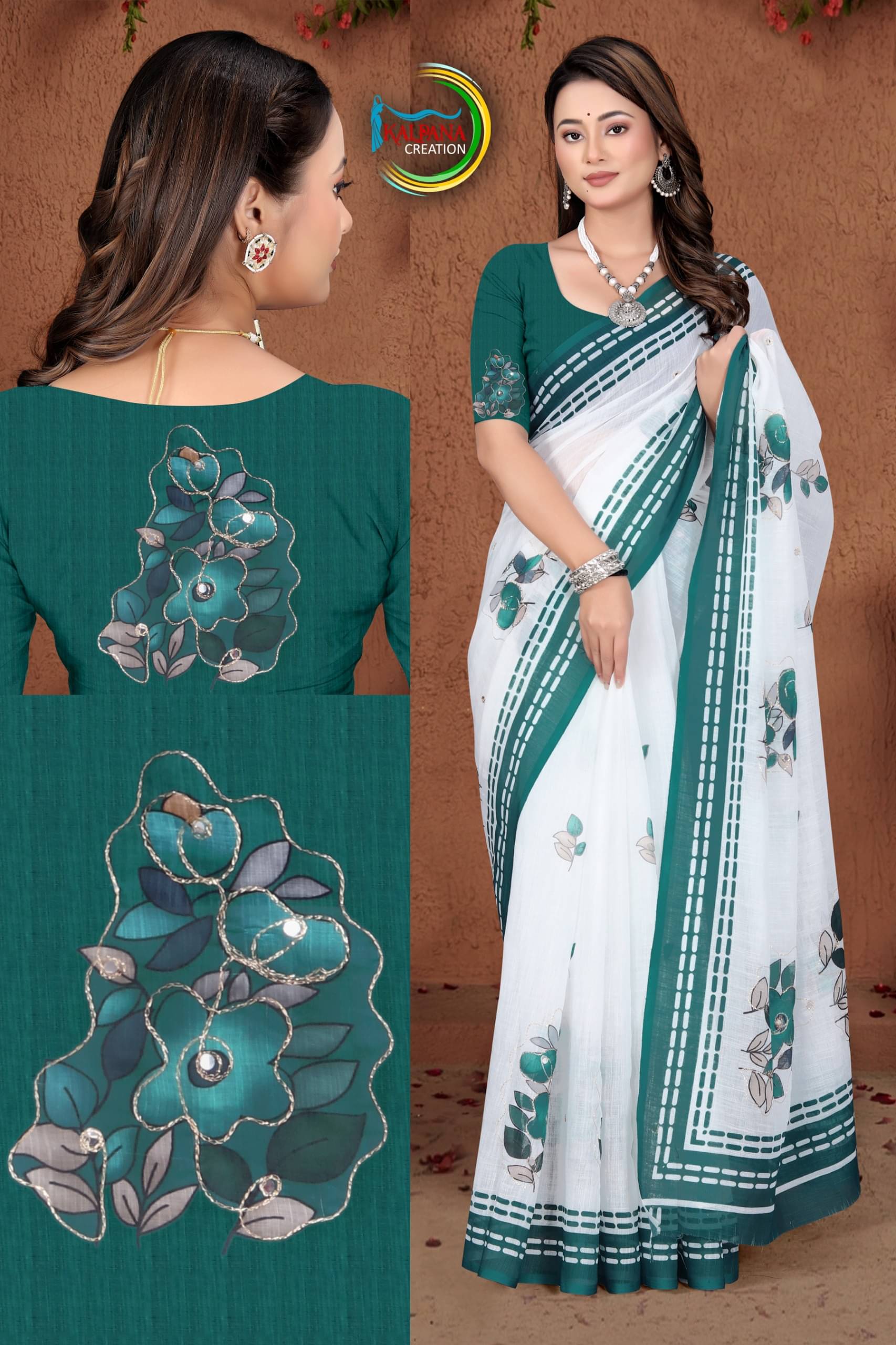 GOPI SAREE Linen Printed Regular Saree With Unstitched Blouse Piece ( Multicolor 2 ) GOPI SAREE Linen Printed Regular Saree With Unstitched Blouse Piece ( Multicolor 2 )