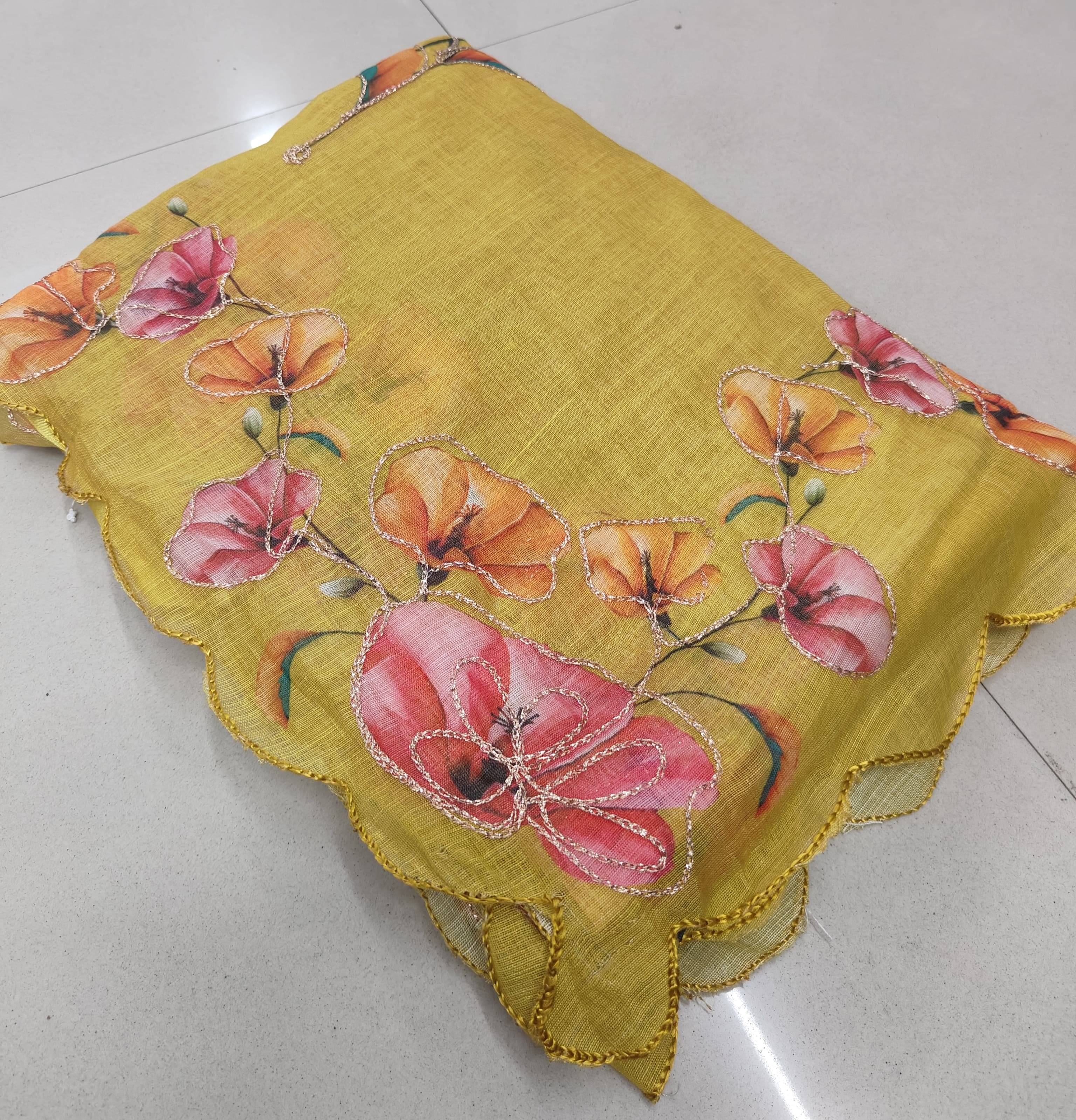 GOPI SAREE Linen Printed Regular Saree With Unstitched Blouse Piece ( Multicolor 2 )     			GOPI SAREE Linen Printed Regular Saree With Unstitched Blouse Piece ( Multicolor 2 )