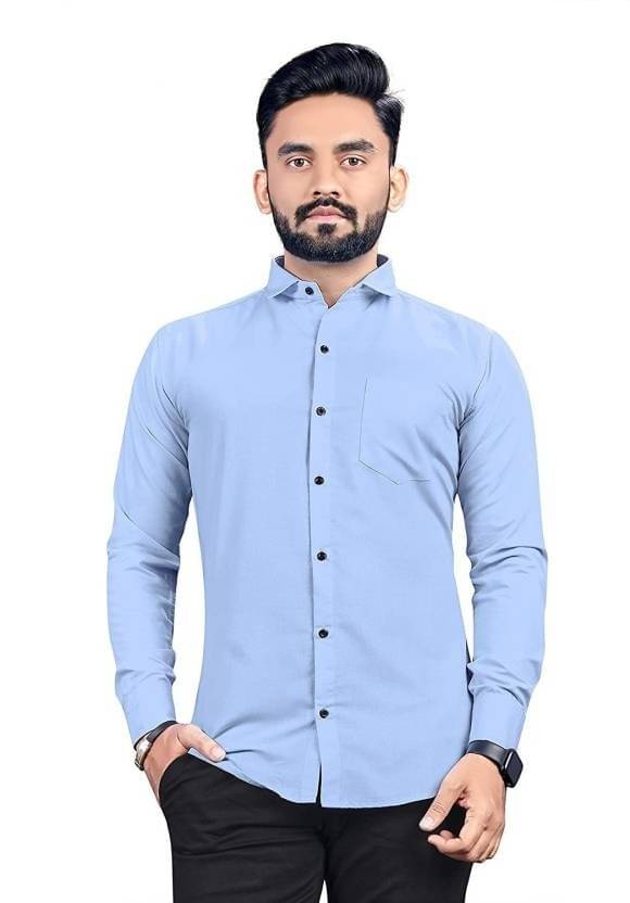 Gunatit Enterprise Linen Regular Fit Solids Full Sleeves Men's Casual Shirt - Blue ( Pack of 1 ) Gunatit Enterprise Linen Regular Fit Solids Full Sleeves Men's Casual Shirt - Blue ( Pack of 1 )