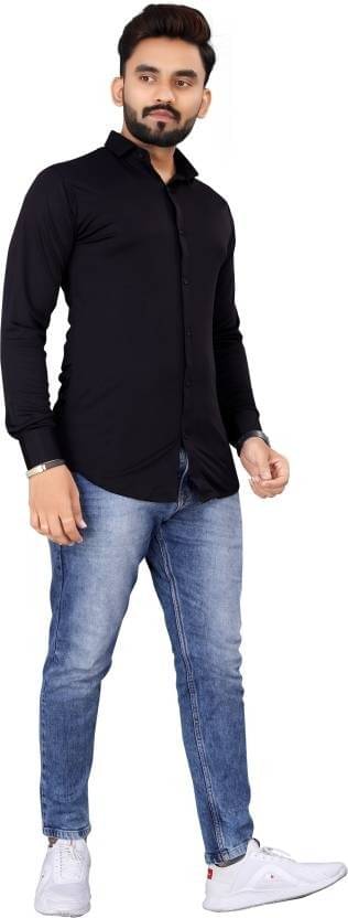     			Gunatit Enterprise Linen Regular Fit Solids Full Sleeves Men's Casual Shirt - Black ( Pack of 1 )