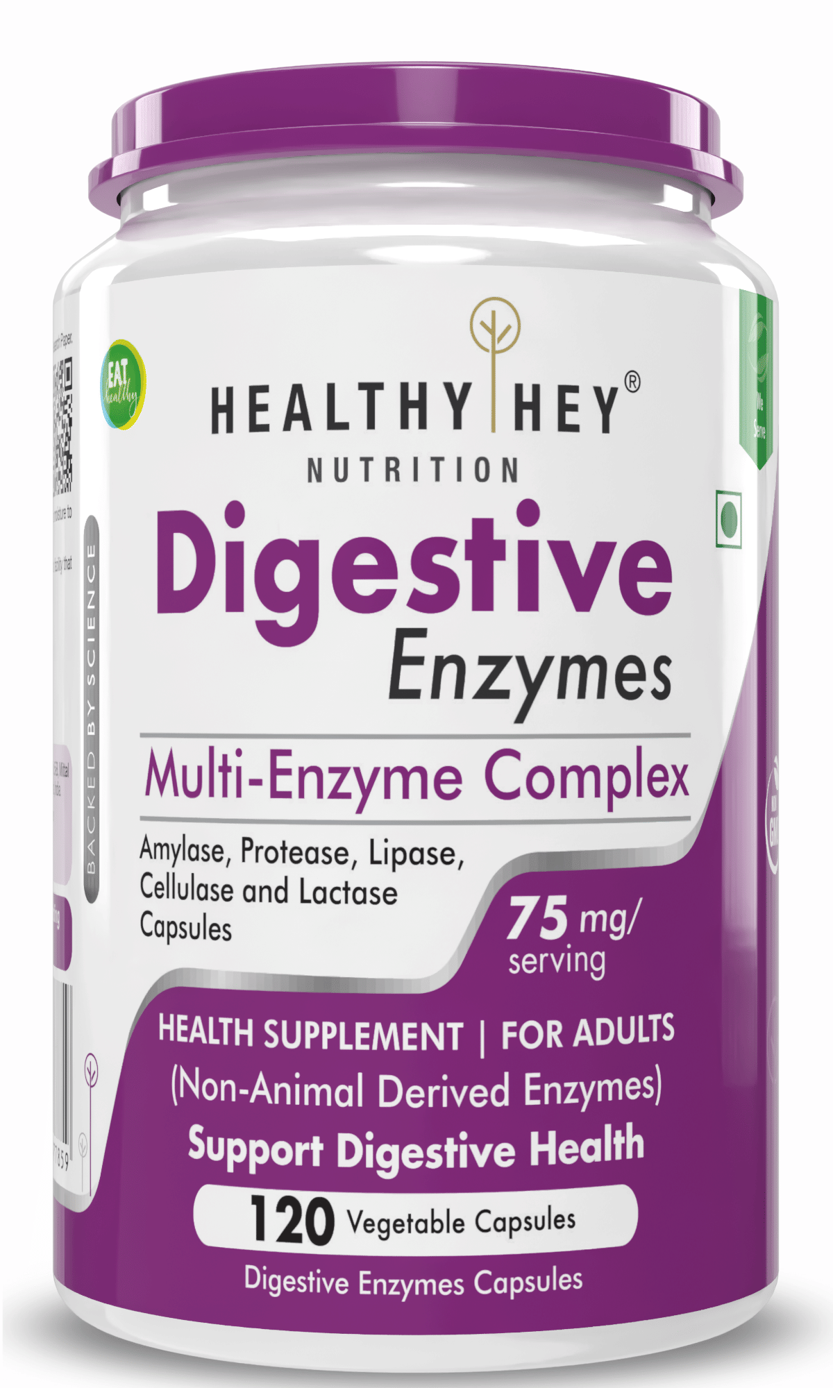 HEALTHYHEY NUTRITION Digestive Enzyme 120 Vegetable Capsules 75 mg Capsule HEALTHYHEY NUTRITION Digestive Enzyme 120 Vegetable Capsules 75 mg Capsule