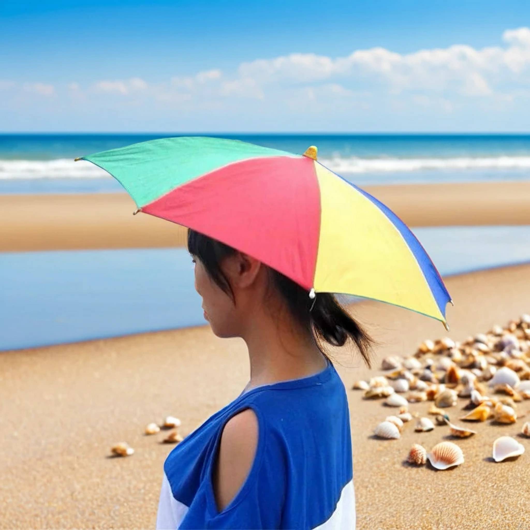     			Infispace 1 Fold Manual Hat Headwear Umbrella ( Multi , Rainbow Design )
