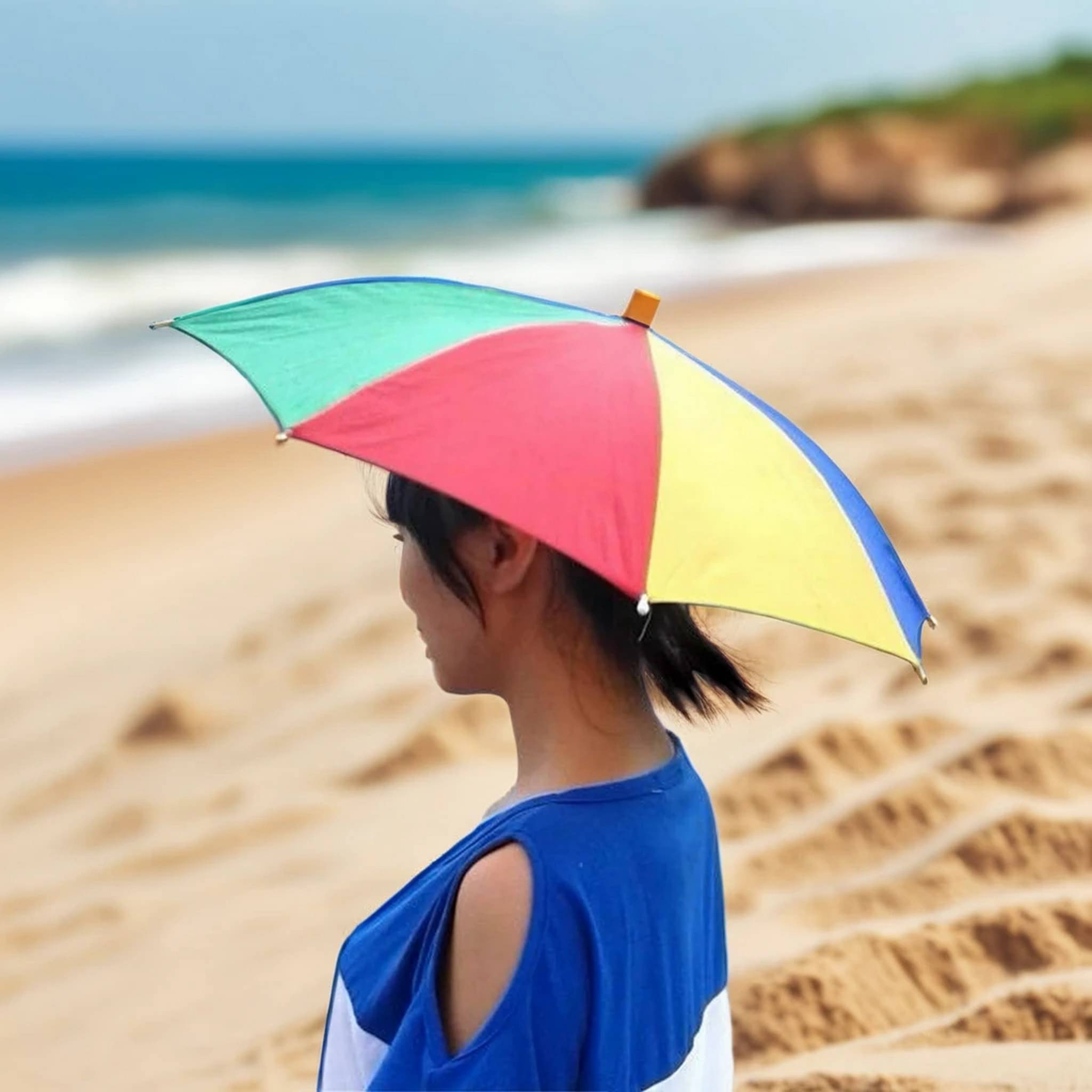 Infispace 1 Fold Manual Hat Headwear Umbrella ( Multi , Rainbow Design ) Infispace 1 Fold Manual Hat Headwear Umbrella ( Multi , Rainbow Design )