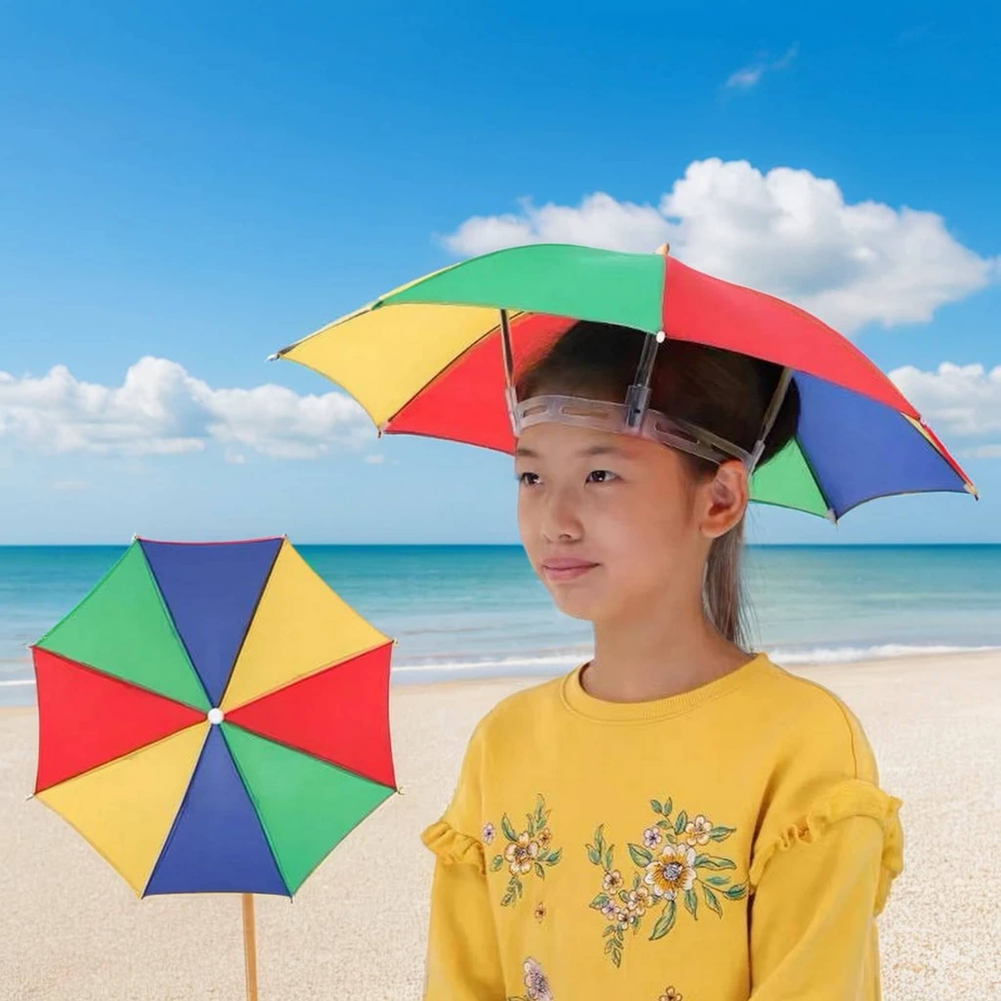     			Infispace 1 Fold Manual Hat Headwear Umbrella ( Multi , Rainbow Design )