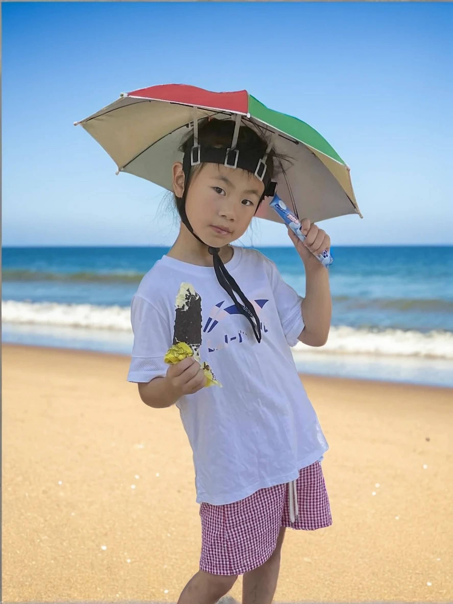 Infispace 1 Fold Manual Hat Headwear Umbrella ( Multi , Rainbow Design ) Infispace 1 Fold Manual Hat Headwear Umbrella ( Multi , Rainbow Design )