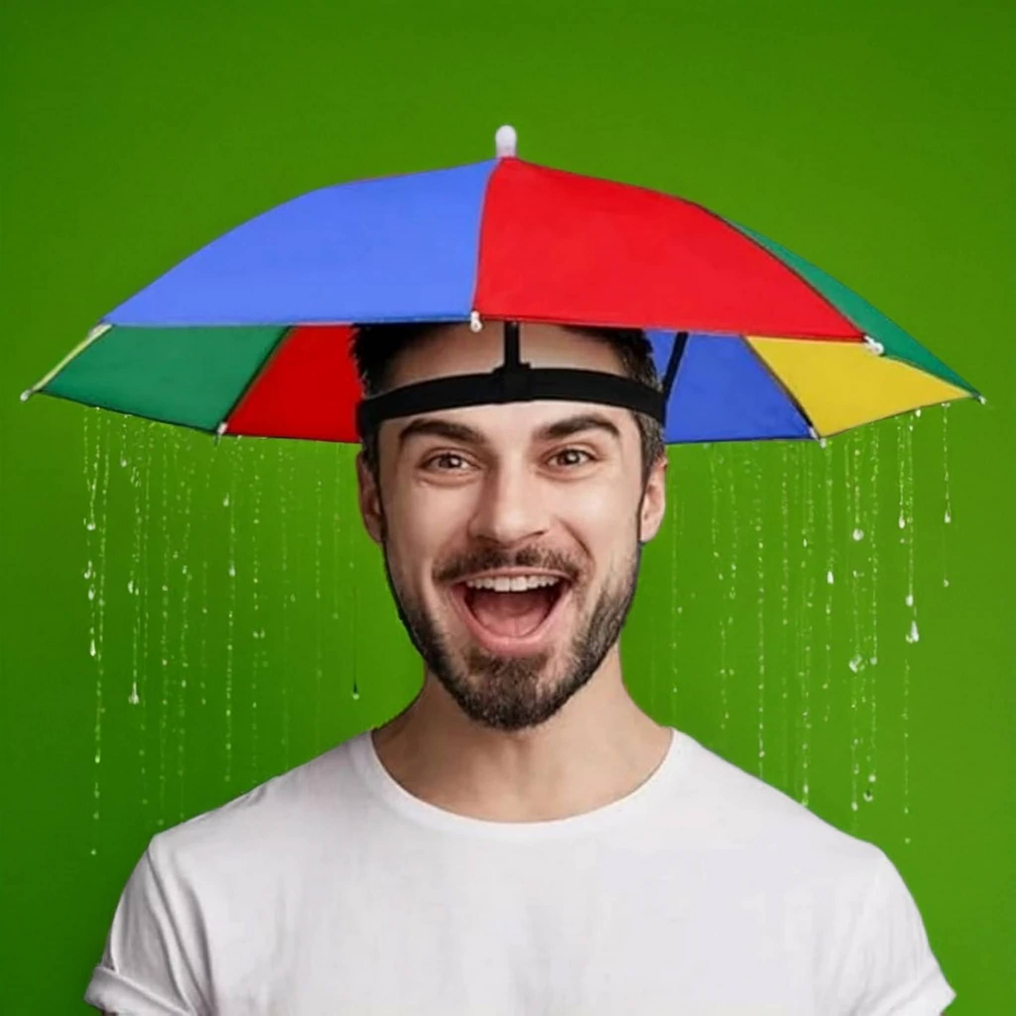Infispace 1 Fold Manual Hat Headwear Umbrella ( Multi , Rainbow Design ) Infispace 1 Fold Manual Hat Headwear Umbrella ( Multi , Rainbow Design )