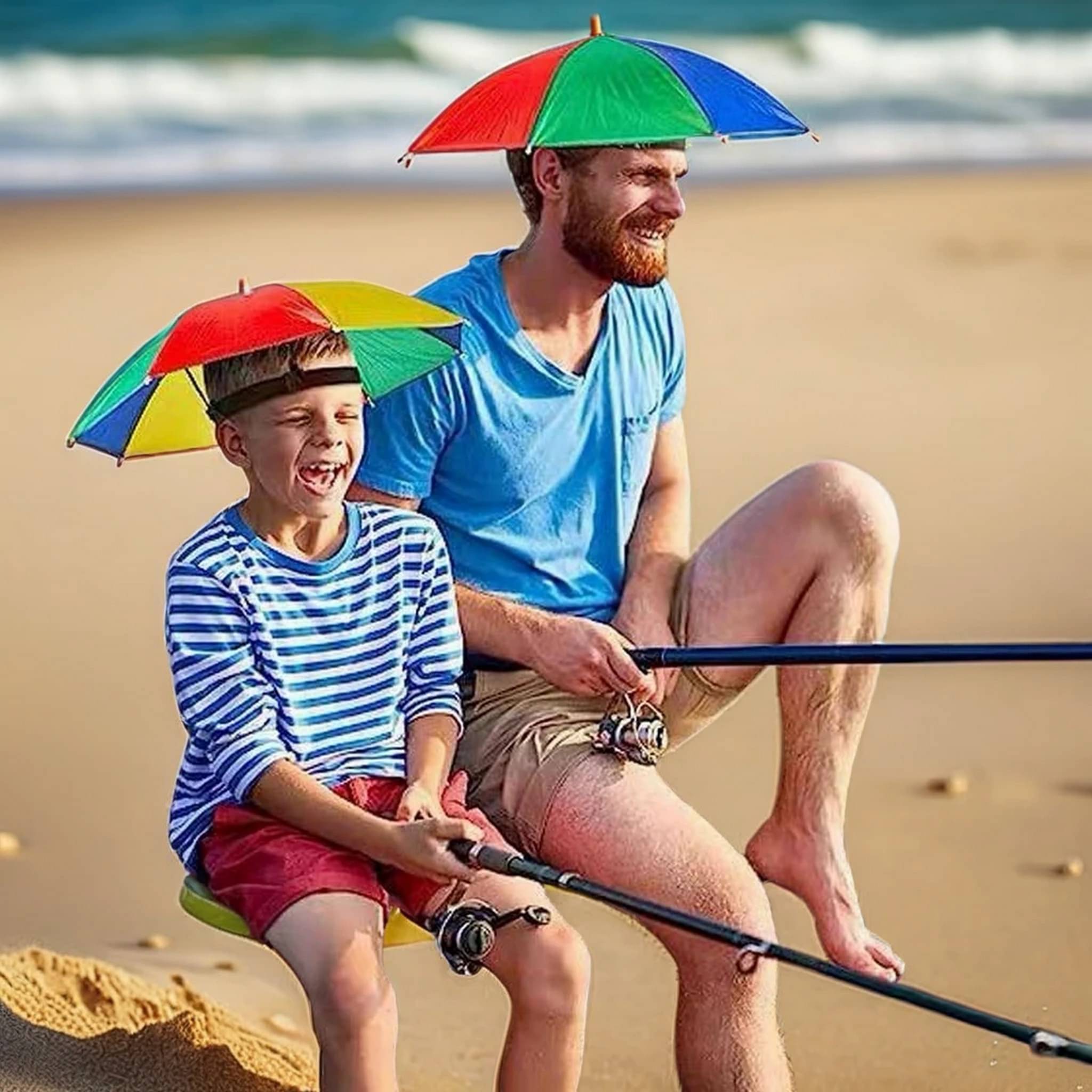 Infispace 1 Fold Manual Hat Headwear Umbrella ( Multi , Rainbow Design ) Infispace 1 Fold Manual Hat Headwear Umbrella ( Multi , Rainbow Design )