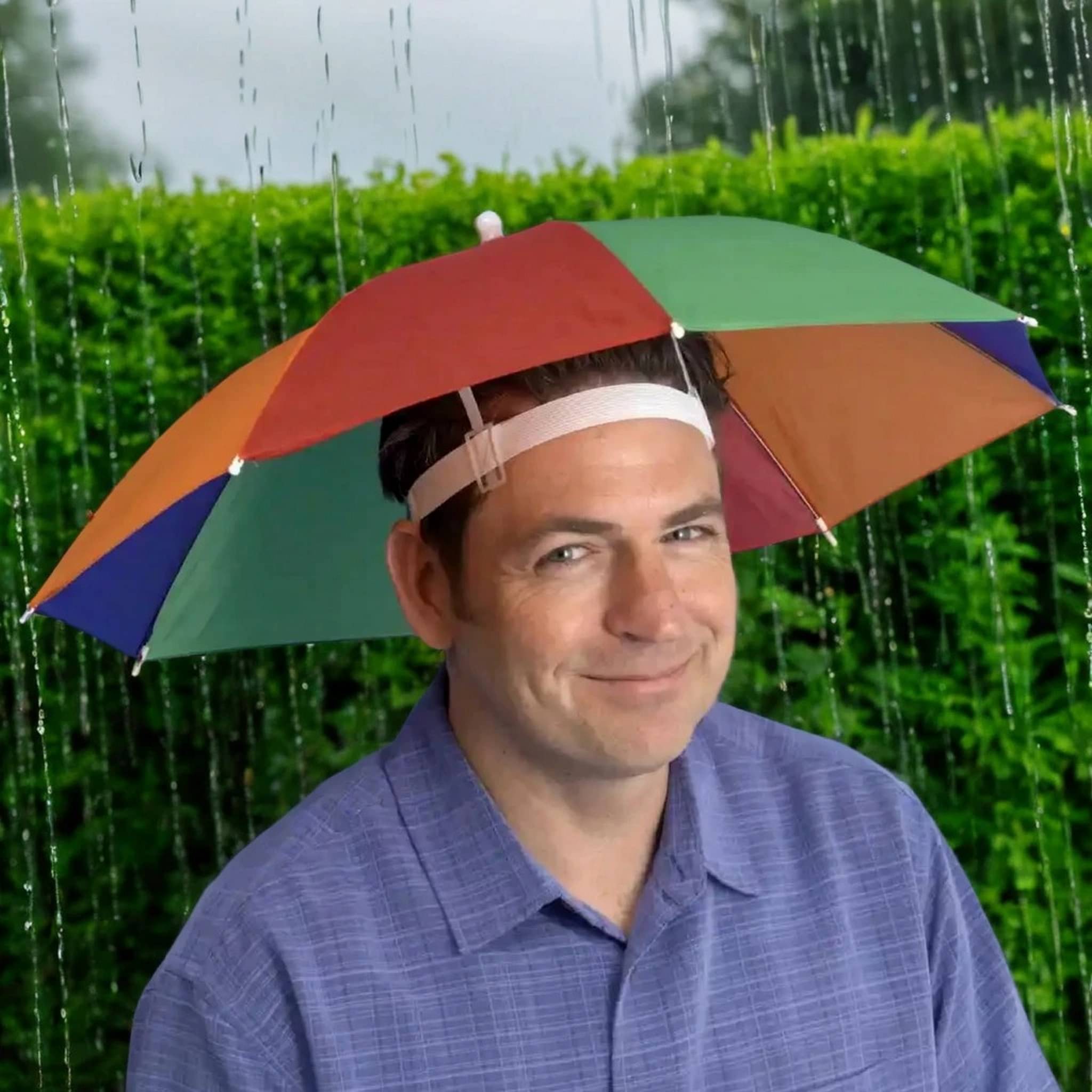 Infispace 1 Fold Manual Hat Headwear Umbrella ( Multi , Rainbow Design ) Infispace 1 Fold Manual Hat Headwear Umbrella ( Multi , Rainbow Design )