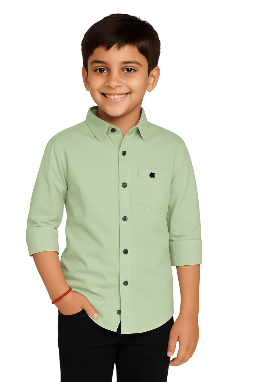     			JABAK CREATION Pack of 1 Boys Cotton Blend Full Sleeves Shirt ( Pistachio )
